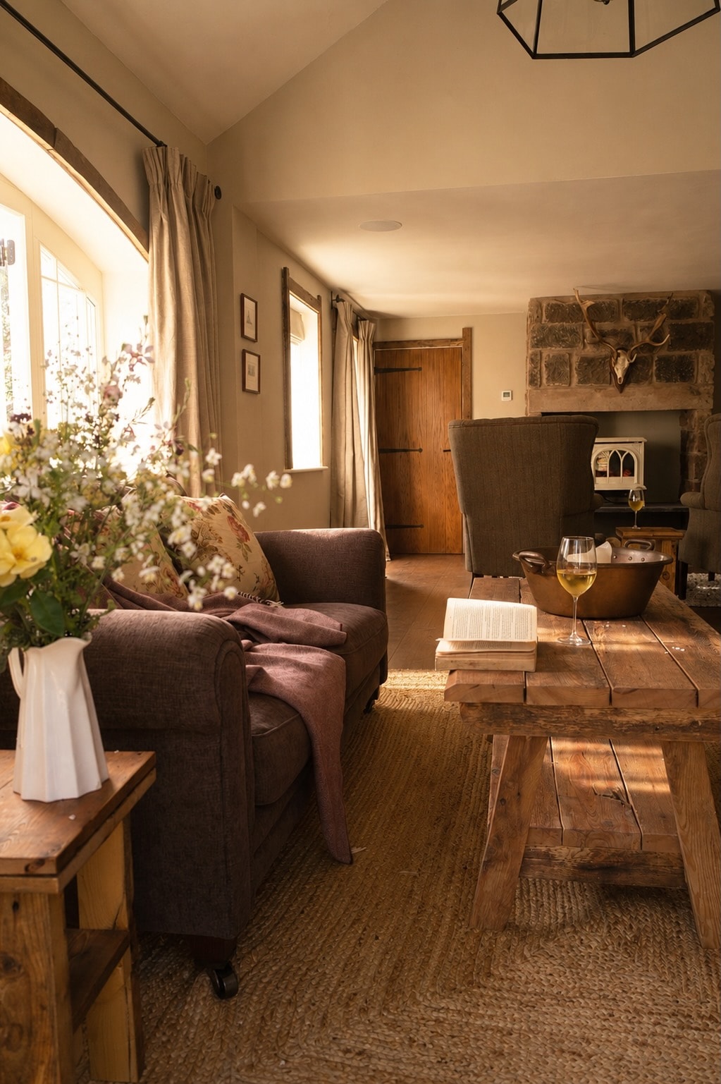 The lounge at golden hour