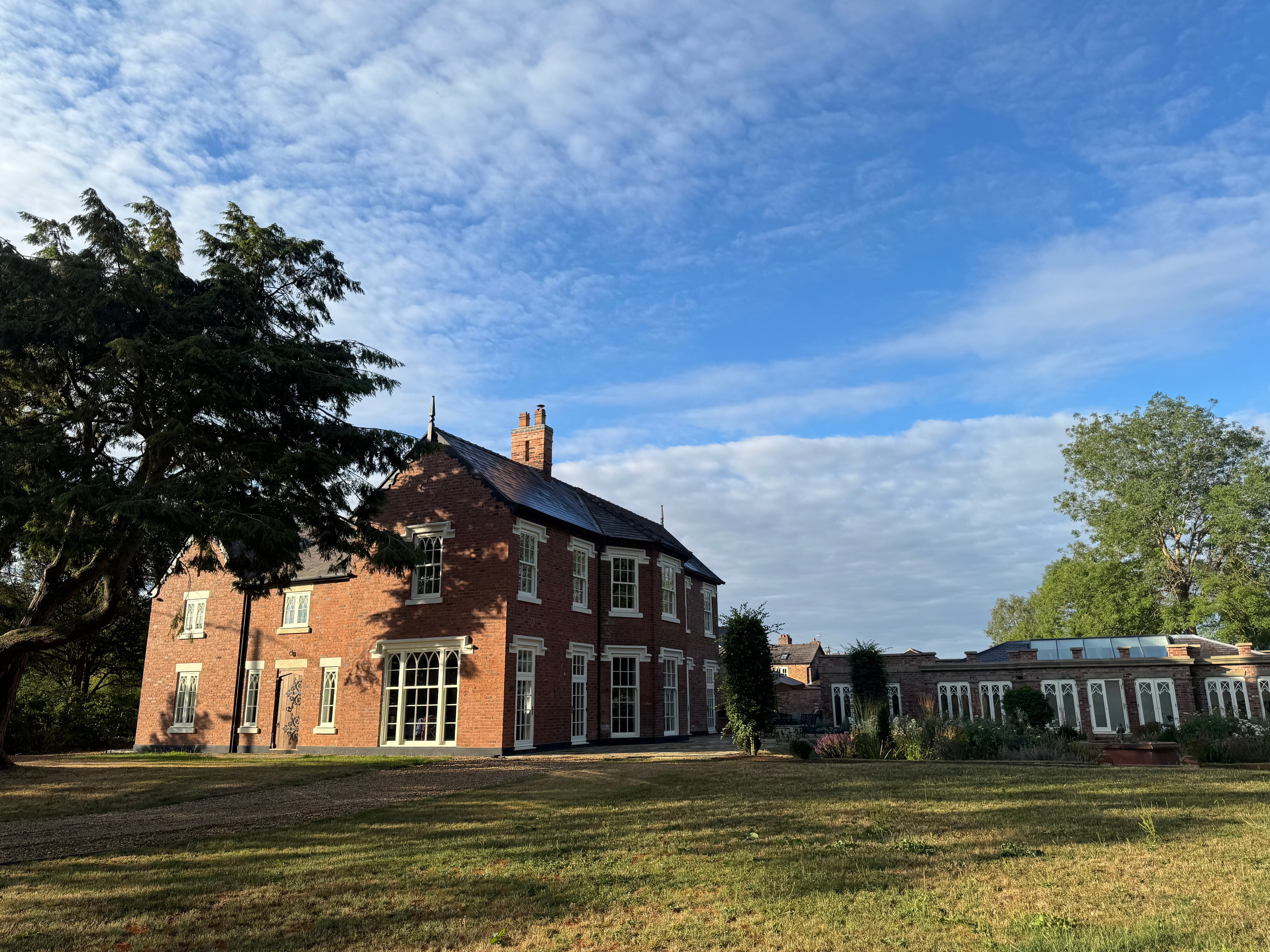 The main house at golden hour