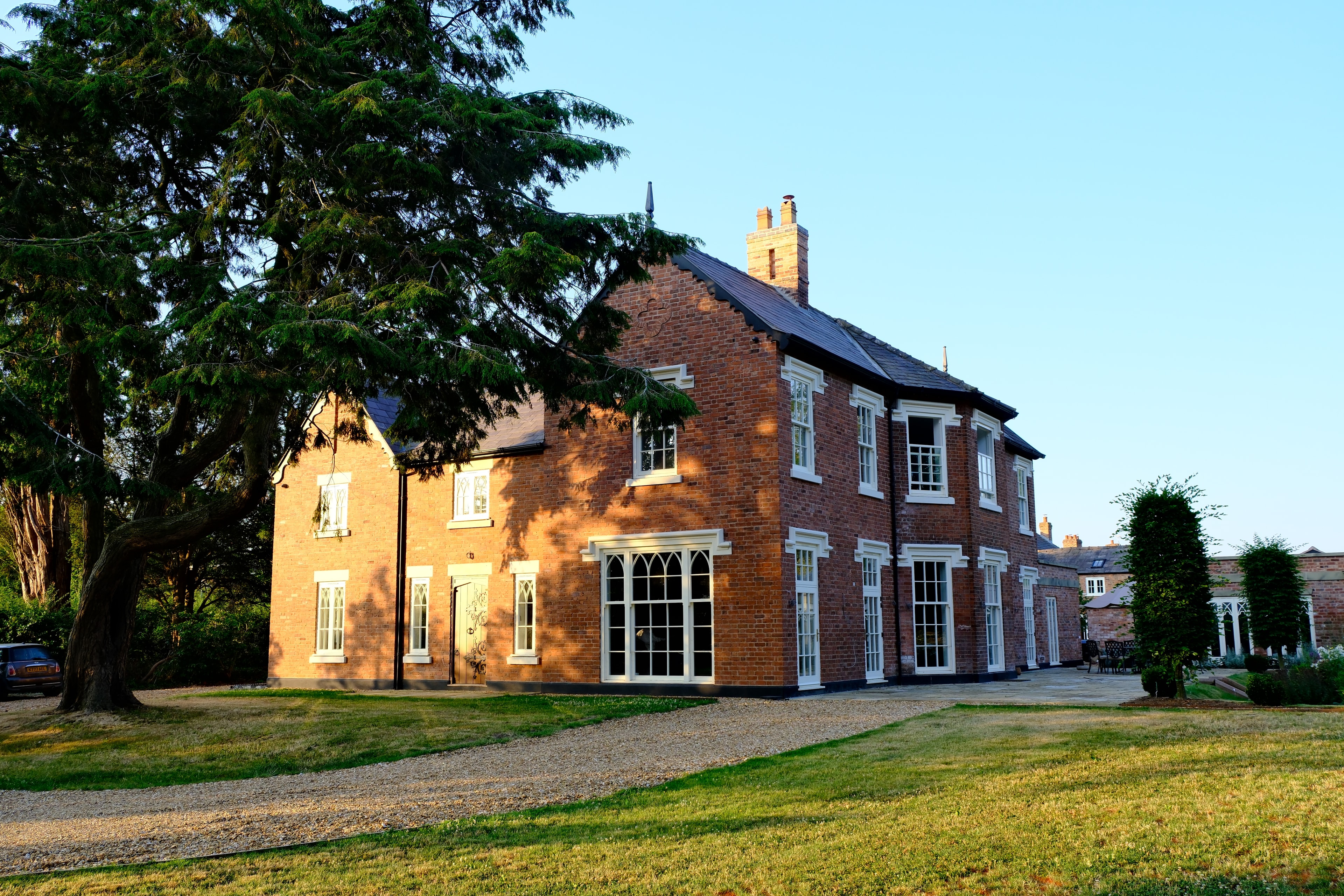 The estate at dusk