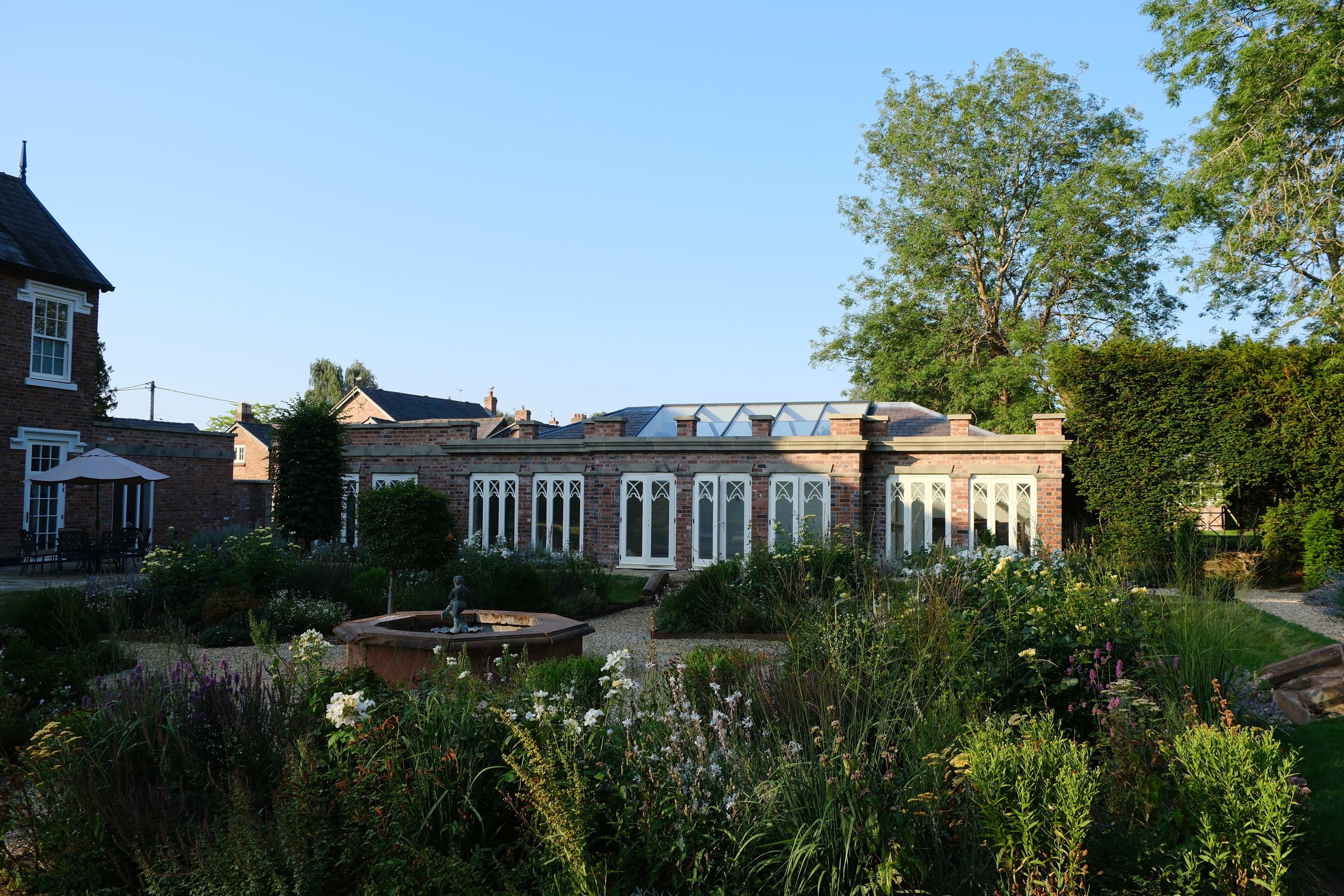 The orangery and fountain garden