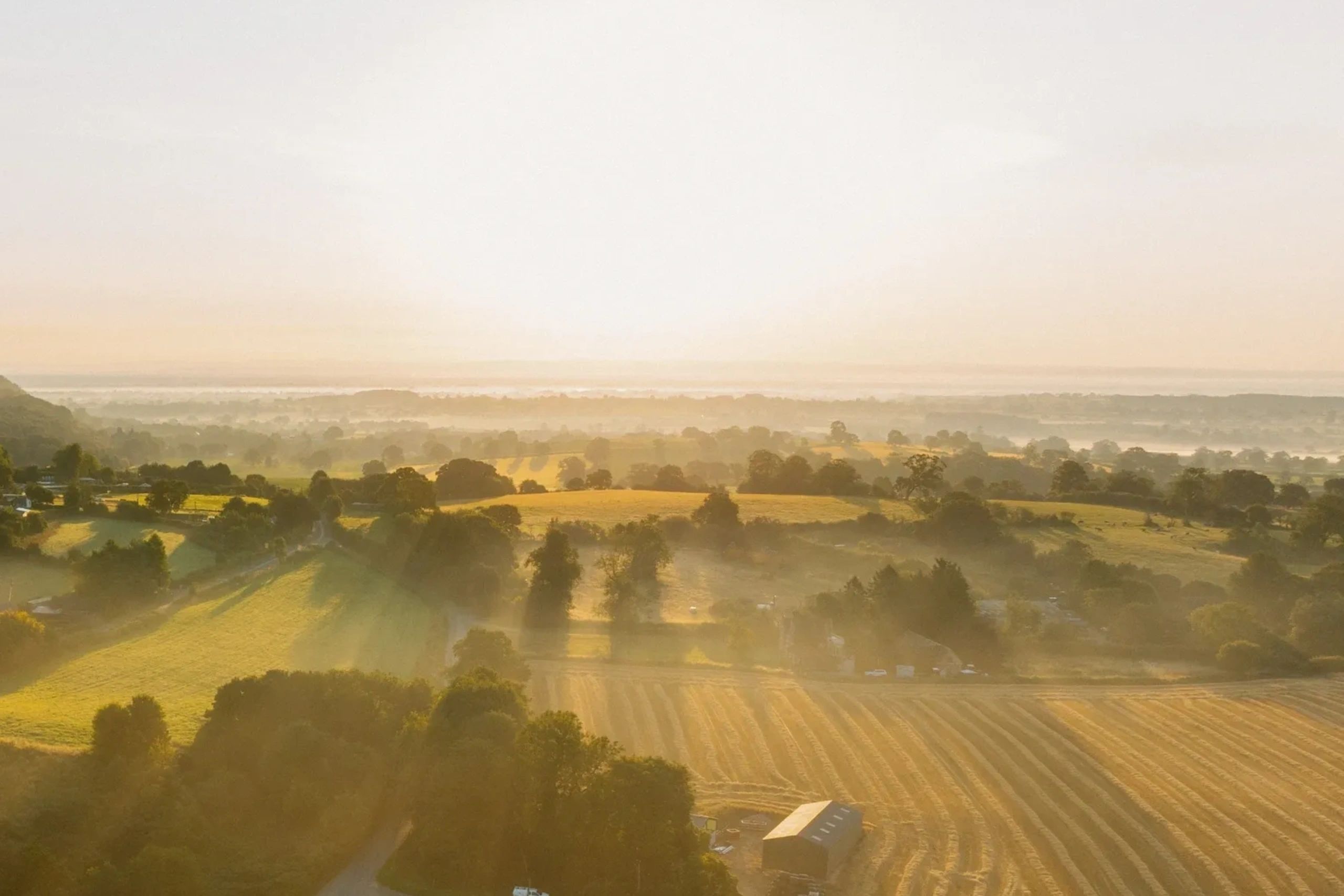 Aerial view of the Cheshire countryside