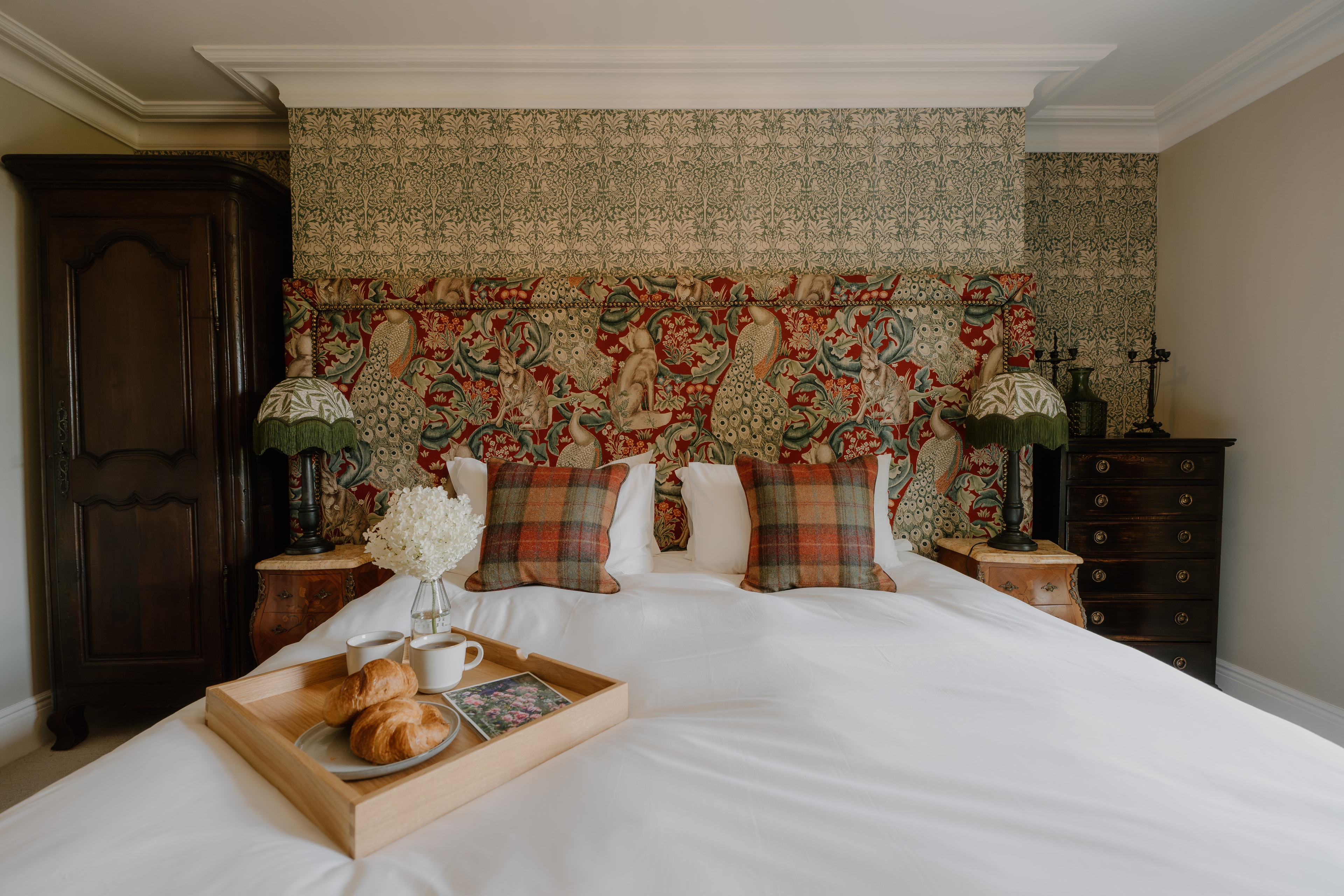 Bedroom — Morris & Co with breakfast tray
