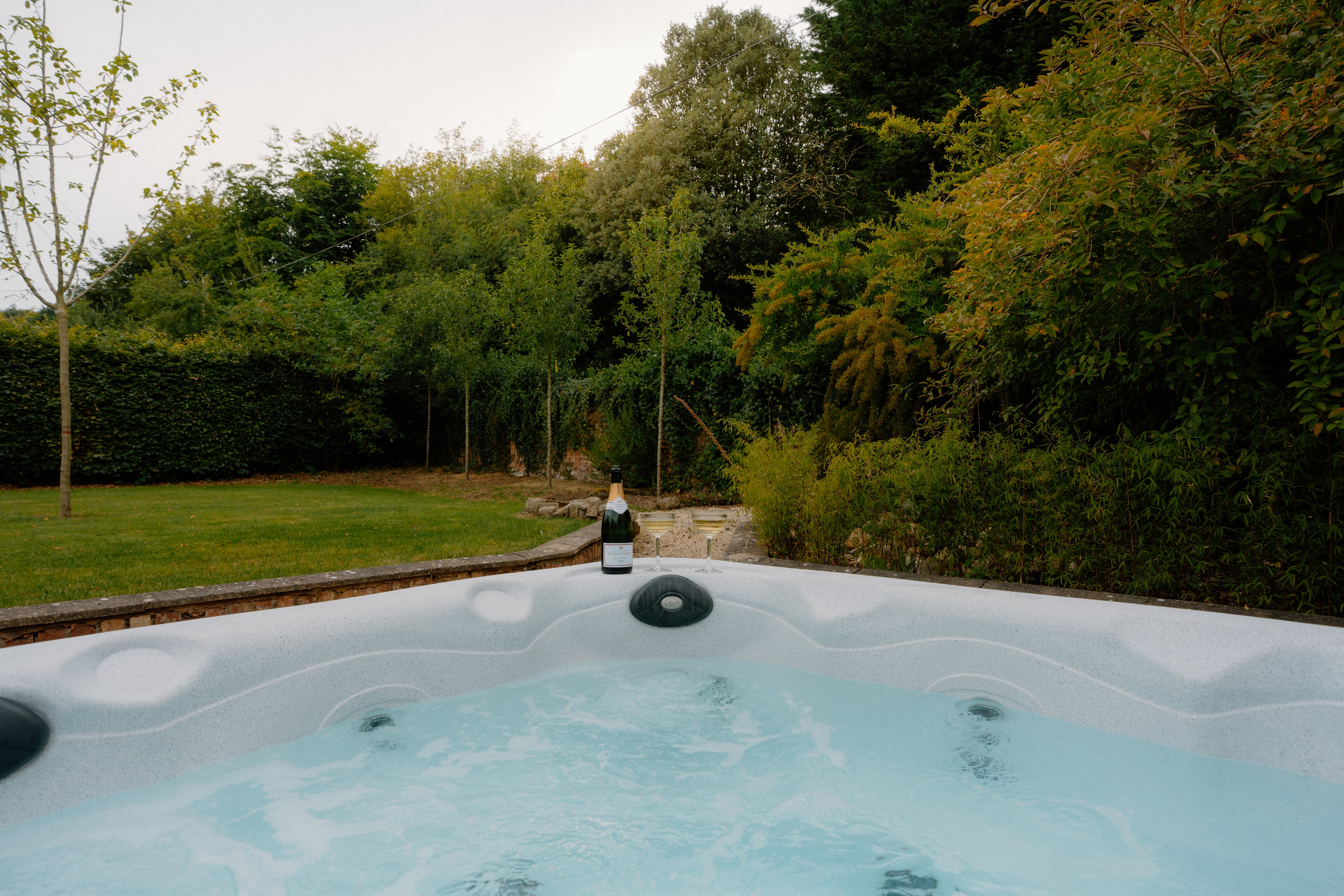 Hot tub and gardens